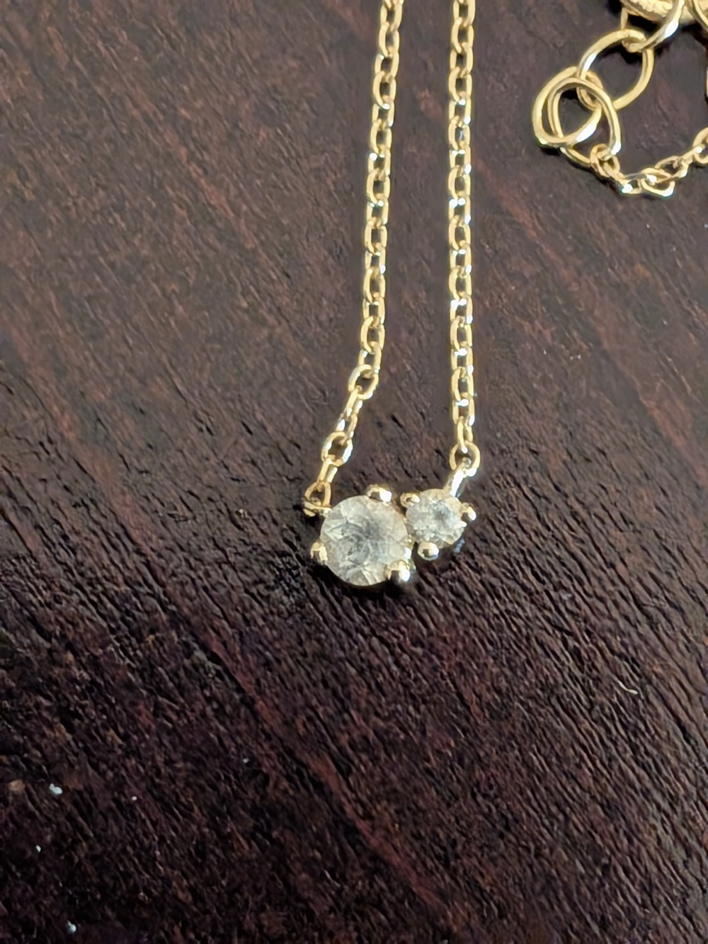 Mejuri Set Gold Hue 14k Gold Necklace & 18k Vermeil White Topaz Stud Earrings - Picture 13 of 15